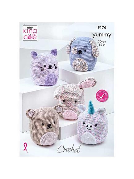 King Cole Yummy Toys Crochet Pattern, 9176, Multi