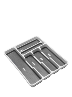 ADDIS Anti-Slip Drawer Organiser, White/Grey, White & Grey