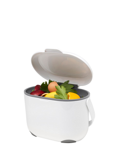 ADDIS Compost Caddy, White/Grey
