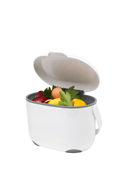 ADDIS Compost Caddy, White/Grey, White & Grey