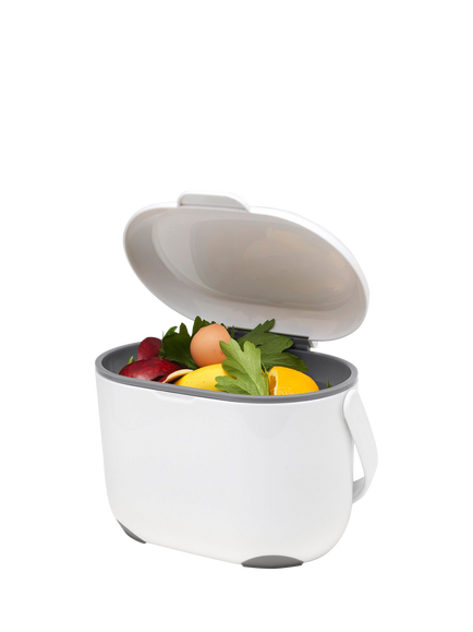 ADDIS Compost Caddy, White/Grey, White & Grey