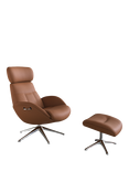 Flexlux Elegant Relax Recliner Chair and Footstool, Polished Aluminium Leg