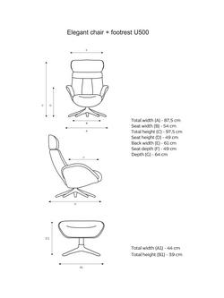 Flexlux Elegant Relax Recliner Chair and Footstool, Polished Aluminium Leg - view 2, Dakota Modern Cognac Brown