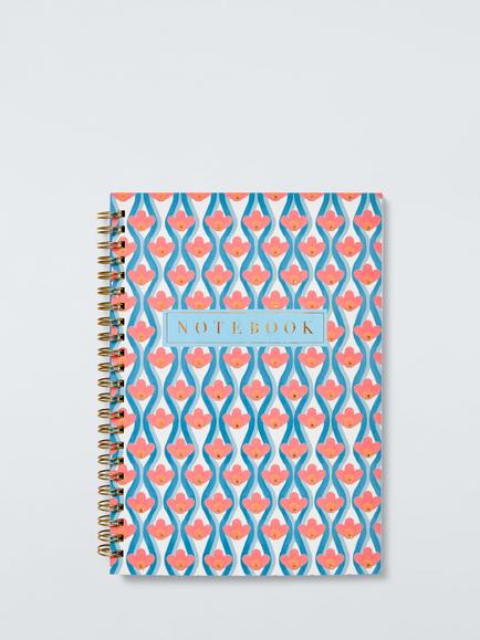 John Lewis Wavy Floral Notebook, Multi, Multi