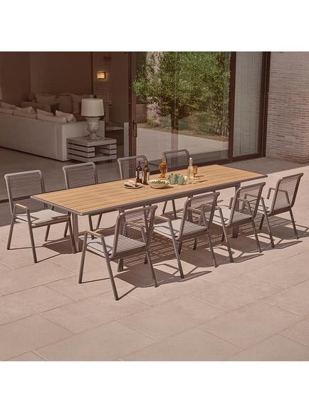 LG Outdoor Sanctuary Rope 8-Seater Extending Garden Dining Table & Chairs Set, Grey - view 2, 