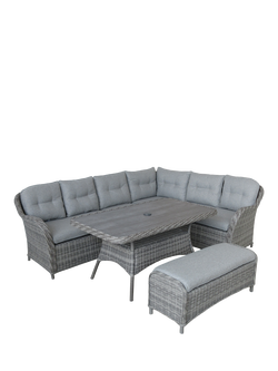 LG Outdoor St Tropez 8-Seater Garden Rectangular Casual Dining Table Set, Stone, 