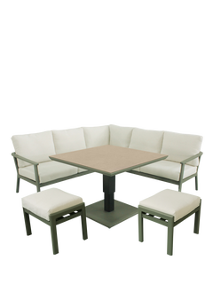 LG Outdoor Tuscany 7-Seater Corner Garden Modular Dining Set with Square Height Adjustable Table