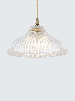 John Lewis Amelie Ribbed Glass Ceiling Light Shade, Clear