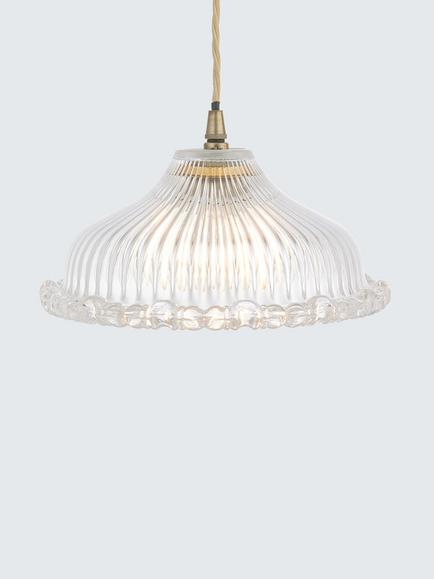 John Lewis Amelie Ribbed Glass Ceiling Light Shade, Clear