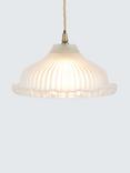 John Lewis Amelie Ribbed Glass Ceiling Light Shade, White
