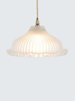 John Lewis Amelie Ribbed Glass Ceiling Light Shade, White