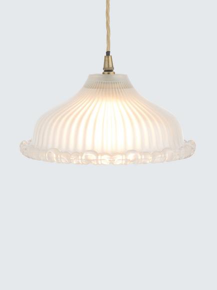 John Lewis Amelie Ribbed Glass Ceiling Light Shade, White