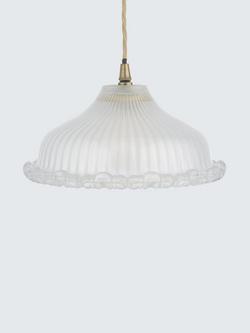 John Lewis Amelie Ribbed Glass Ceiling Light Shade - view 2, White