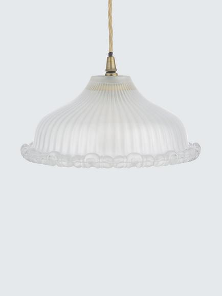 John Lewis Amelie Ribbed Glass Ceiling Light Shade - view 2, White