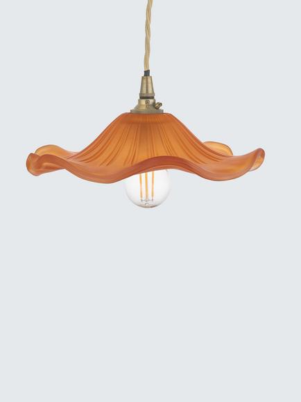 John Lewis Frenchie Ribbed Glass Easy-to-Fit Ceiling Shade - view 2, Amber