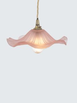 John Lewis Frenchie Ribbed Glass Easy-to-Fit Ceiling Shade, Blush