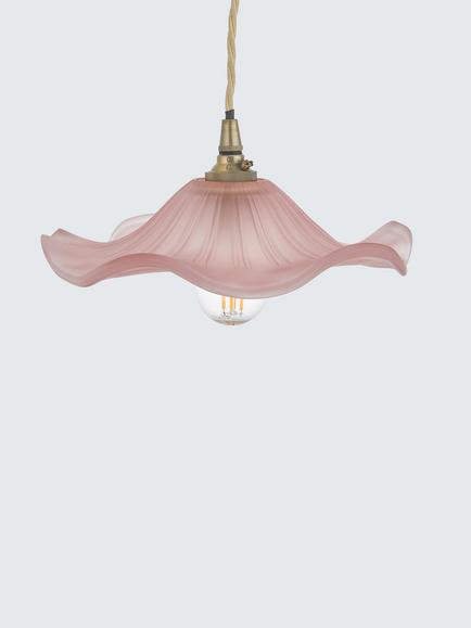John Lewis Frenchie Ribbed Glass Easy-to-Fit Ceiling Shade - view 2, Blush