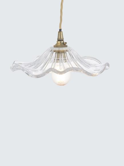 John Lewis Frenchie Ribbed Glass Easy-to-Fit Ceiling Shade, Clear