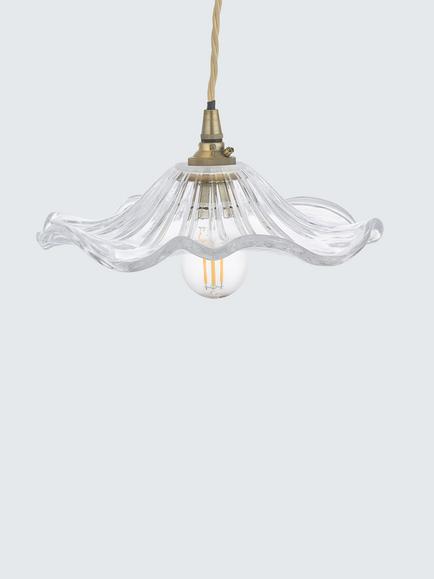 John Lewis Frenchie Ribbed Glass Easy-to-Fit Ceiling Shade - view 2, Clear