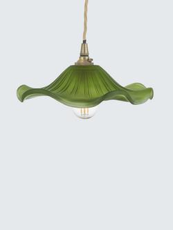 John Lewis Frenchie Ribbed Glass Easy-to-Fit Ceiling Shade - view 2, Green