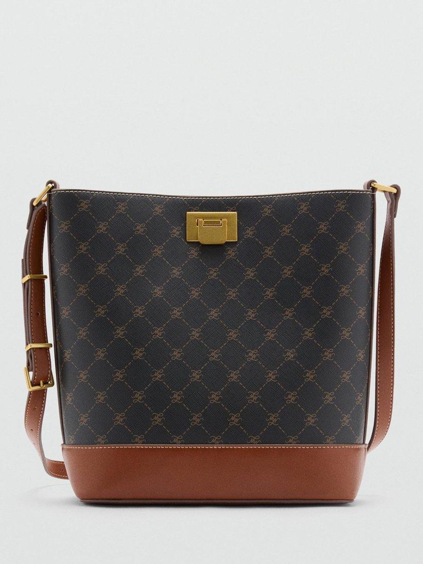 Mango Mike Logo Shopper Bag, Brown