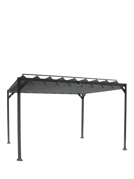 KETTLER Panasol Louvre Garden Gazebo, 3.5 x 3m, Grey - view 2, Grey