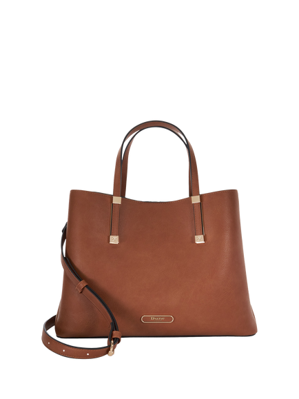 Dune London Dorry Recycled Synthetic Tote Bag, Black, Tan