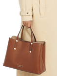 Dune London Dorry Recycled Synthetic Tote Bag, Black, Tan