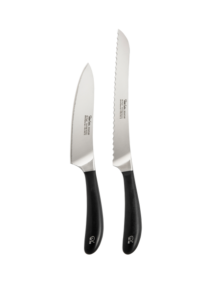 Robert Welch Signature Essential 16cm Cook's Knife and 22cm Bread Knife Set, 2 Piece, Stainless Steel
