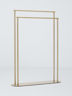 Elegance Freestanding Double Towel Rail, Brushed Brass, Brushed Brass