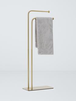 John Lewis Opus Freestanding Bathroom Towel Rail - view 2, Brushed Brass