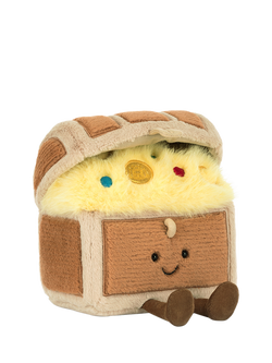 Jellycat Amuseables Treasure Chest Soft Toy, Brown Multi