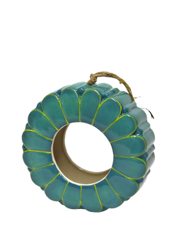 Wildlife World Hanging Ceramic African Daisy Bird Feeder, Blue, Blue