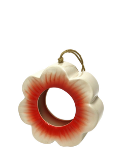 Wildlife World Hanging Ceramic Wild Poppy Bird Feeder, Red