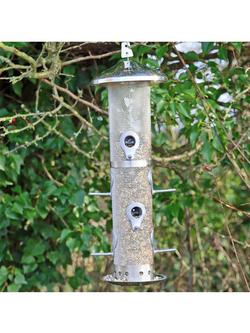 Wildlife World Stainless Steel Seed Bird Feeder - view 2, Silver