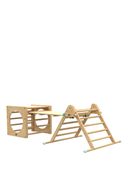 TP Toys Active Tots Wooden Climbing Triangle, Cube and Slide Set, Multi