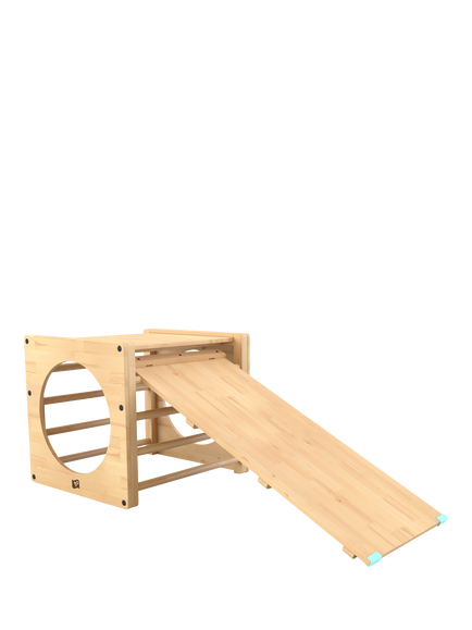 TP Toys Active Tots Wooden Climbing Cube with Bridge and Slide, Multi
