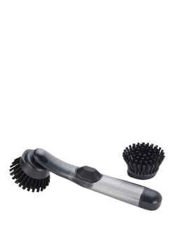 Joseph Joseph SinkTech Refillable Soap Dispensing Brush and Replacement Head, Graphite, Clear