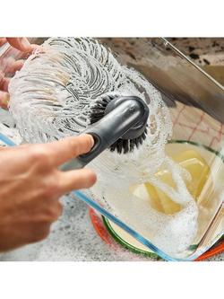 Joseph Joseph SinkTech Refillable Soap Dispensing Brush and Replacement Head, Graphite - view 2, Clear