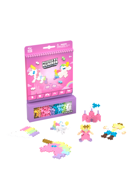 Plus-Plus Puzzle by Number Fairy Tale Activity Pad, 125 Pieces, Multi