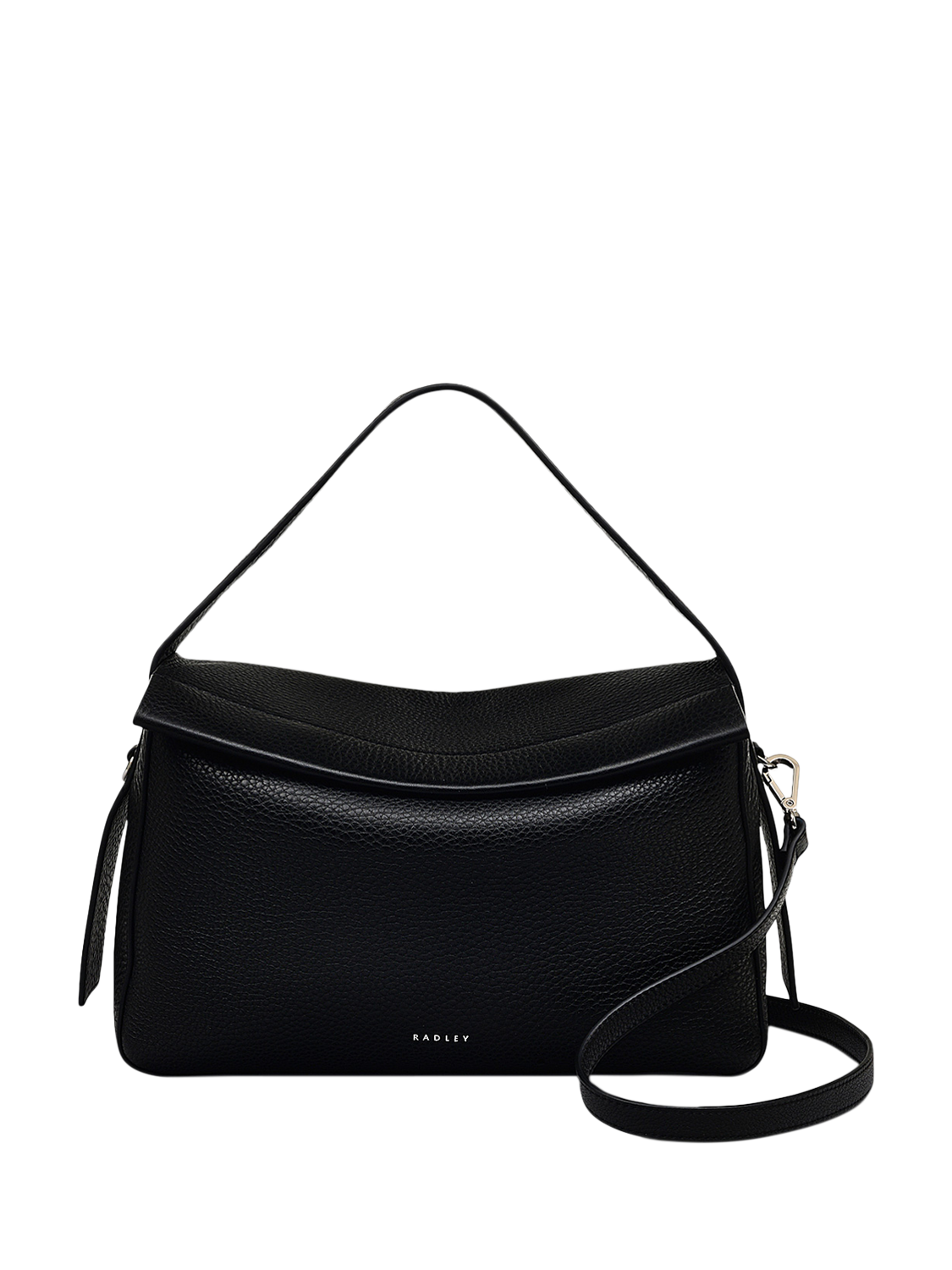 Product image 1 of 8, which shows Radley De Beauvoir Leather Medium Zip-Top Grab Bag, Black