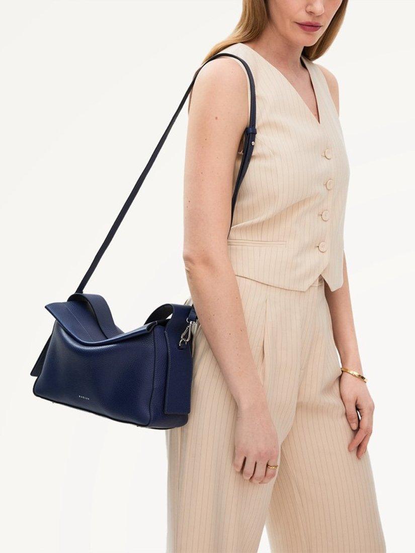 Product image 7 of 7, which shows Radley De Beauvoir Leather Medium Zip-Top Grab Bag, Evenfall