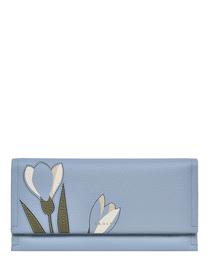 Product image 1 of 4, which shows Radley Oak Street Leather Bifold Purse, Smoke Blue