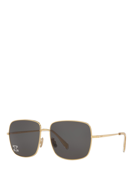 Celine CL000451 Women's Square Sunglasses, Gold/Grey, Gold/Grey