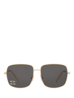 Celine CL000451 Women's Square Sunglasses, Gold/Grey - view 2, Gold/Grey