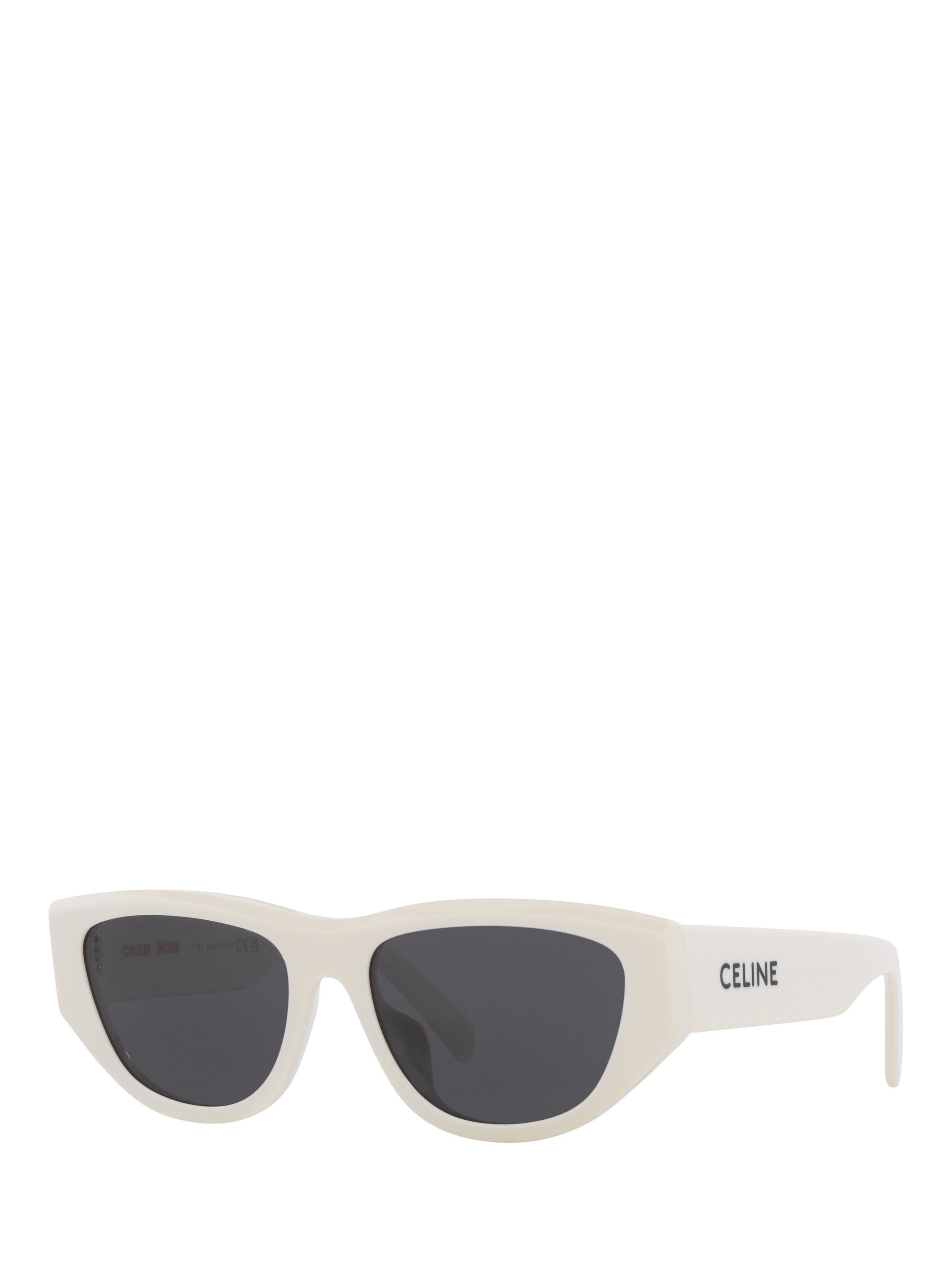 Product image 1 of 4, which shows Celine CL000454 Women's Round Sunglasses, Ivory/Grey