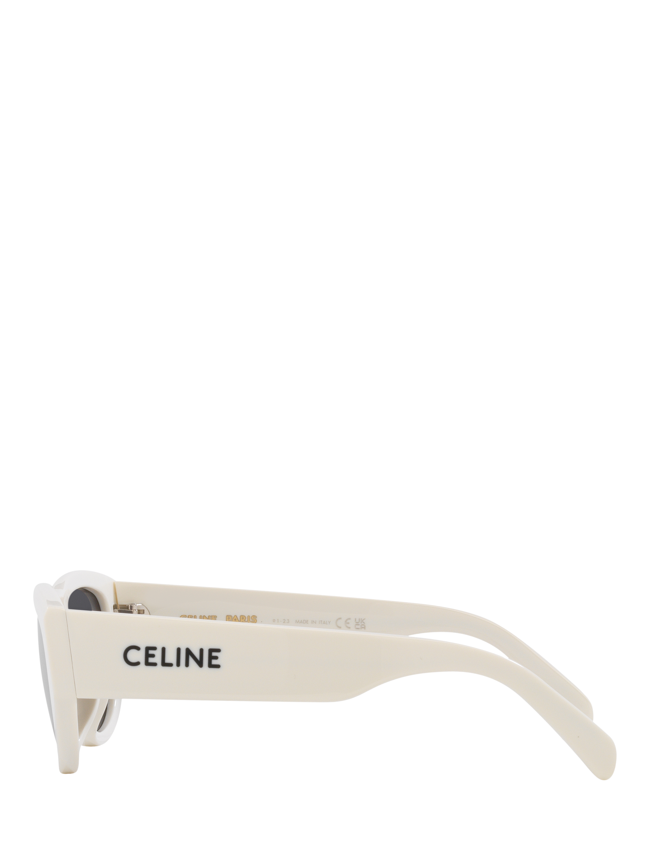 Product image 3 of 4, which shows Celine CL000454 Women's Round Sunglasses, Ivory/Grey