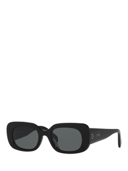Celine CL000476 Women's Rectangular Sunglasses, Black/Grey, Black/Grey