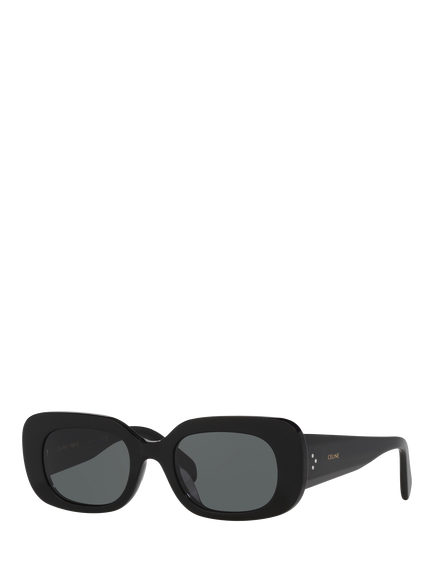 Celine CL000476 Women's Rectangular Sunglasses, Black/Grey, Black/Grey