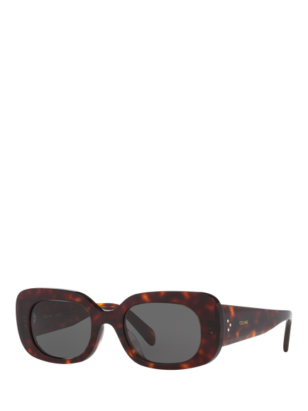 Celine CL000476 Women's Rectangular Sunglasses, Tortoise/Grey, Tortoise/Grey